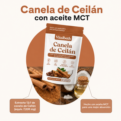 CanelaPura Vitalbeth™ Canela de Ceilán — Equilibrio Glucémico Avanzado 7200mg